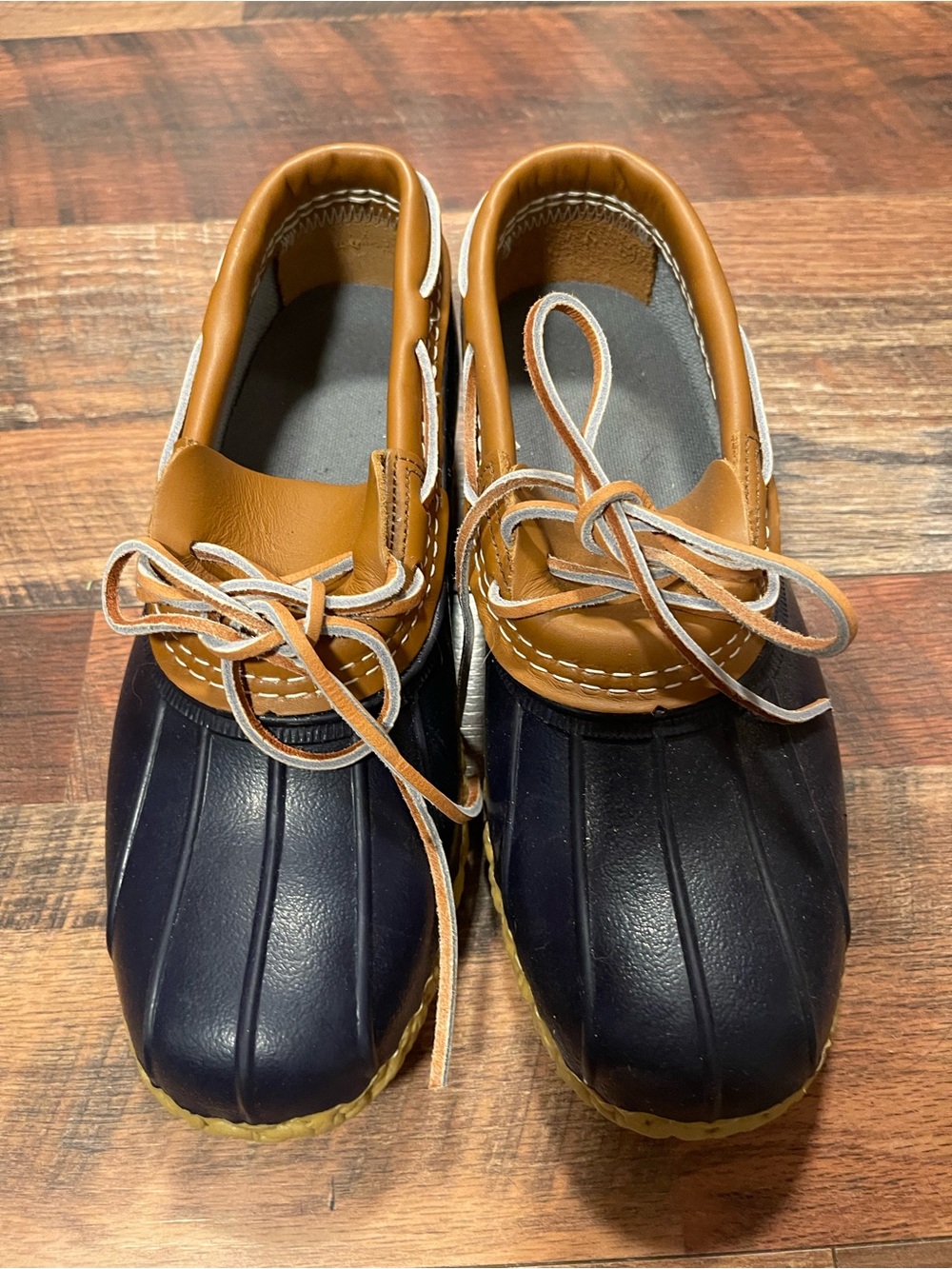 L.L. Bean Navy and Brown Women's Winter Duck Boots